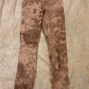 lululemon athletica pink Brown Tie-Dye Cropped Pants